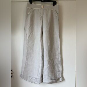 Anthropologie Seahorse Wide Leg Linen Pants, size 8